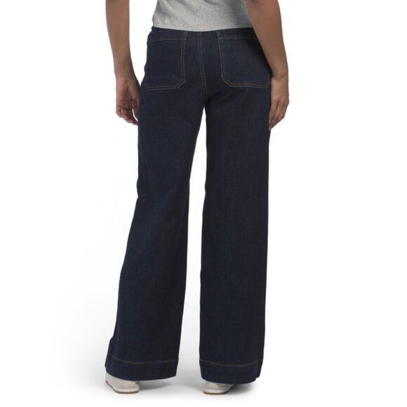 OAT NEW YORK New Rinse Patch Pocket Double Button Wide Leg Jeans - Picture 2 of 2